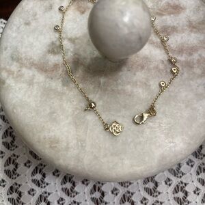 Kendra Scott Gold Crystal Station Bracelet – Delicate Chain – Dainty Layering